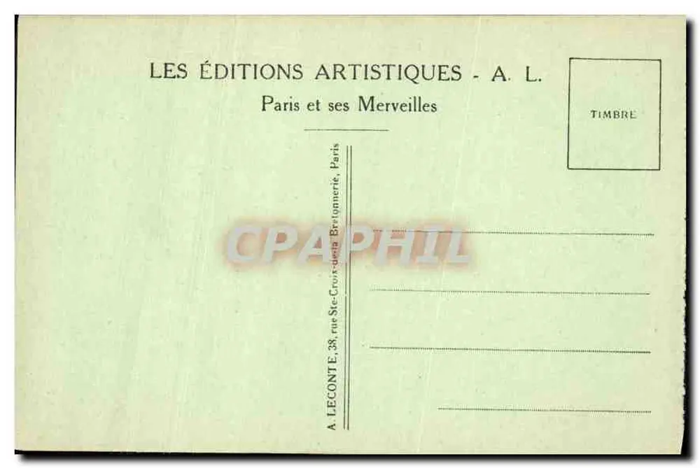 Paris — Das Rathaus und die Pont d'Arcole — A. L. Künstlereditionen - Rückseite