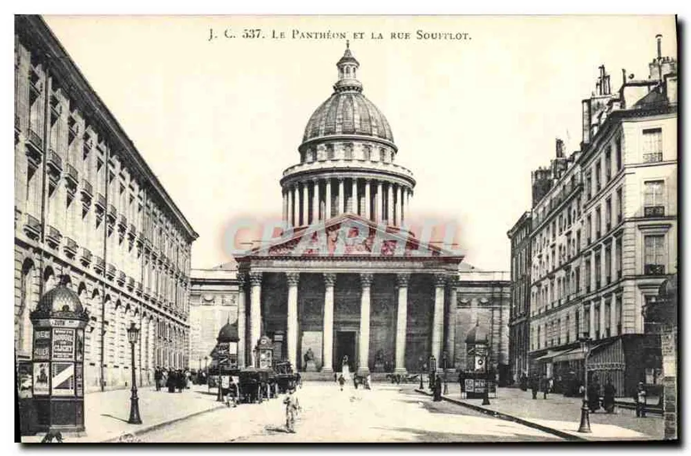 O Panteão e a rue Soufflot — J. C. 537 — Edição J. Courcier, Paris - Frente