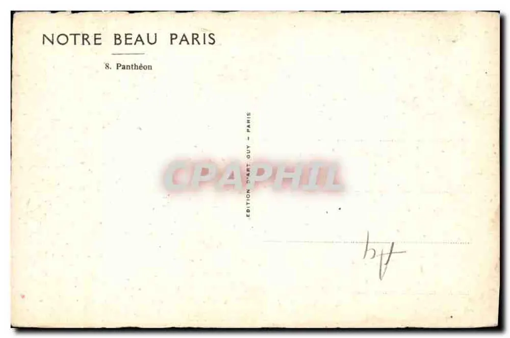 Panteão — Paris — Edição Guy - Verso