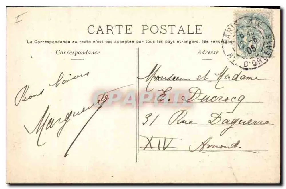 Paris - Parc Montsouris. La Layeuse und la Petite Cascade — Verlag D. Marimon, Paris - Rückseite