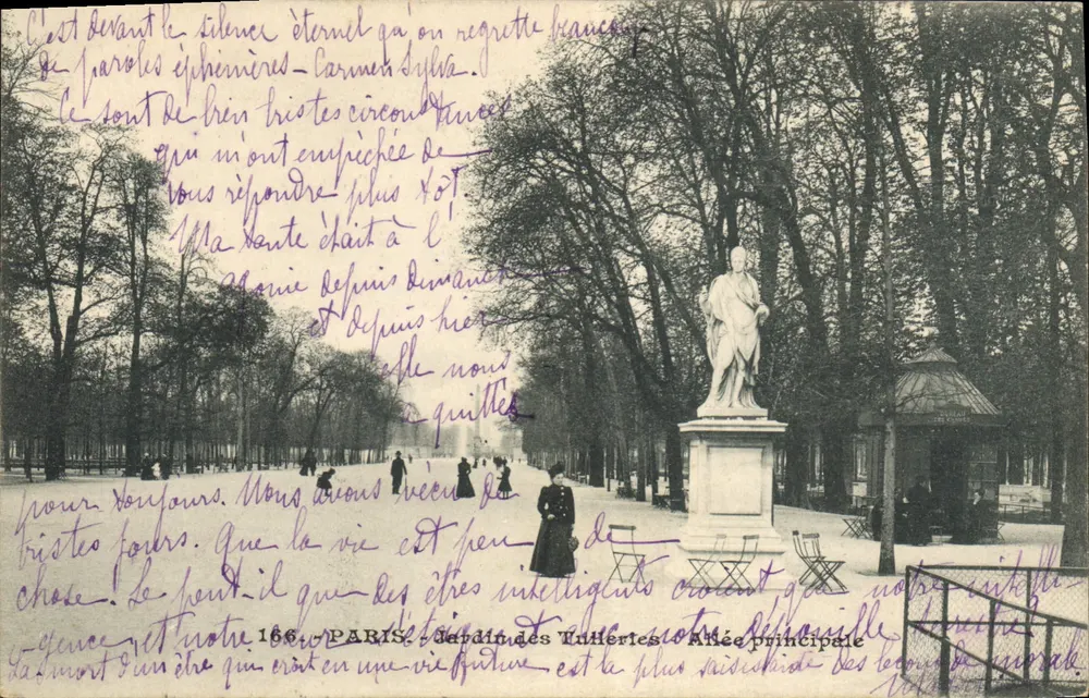 Paris - Jardin des Tuileries - Allée principale — unbekannter Verlag, Nr. 166 - Vorderseite