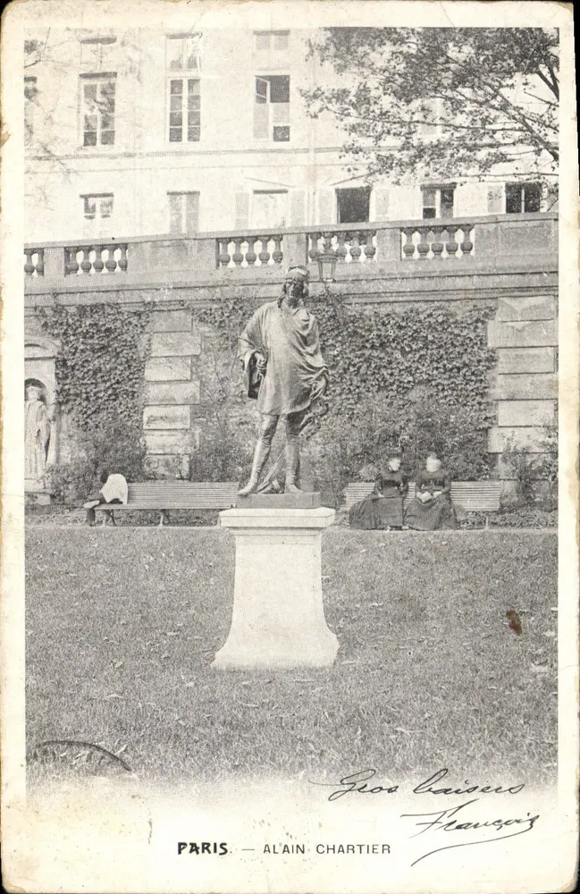 Paris — Estátua de Alain Chartier — Alain Chartier - Frente