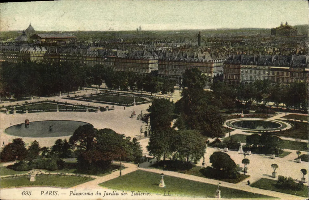 Paris — Panorama des Tuileries-Gartens — LL. Nr. 693 - Vorderseite