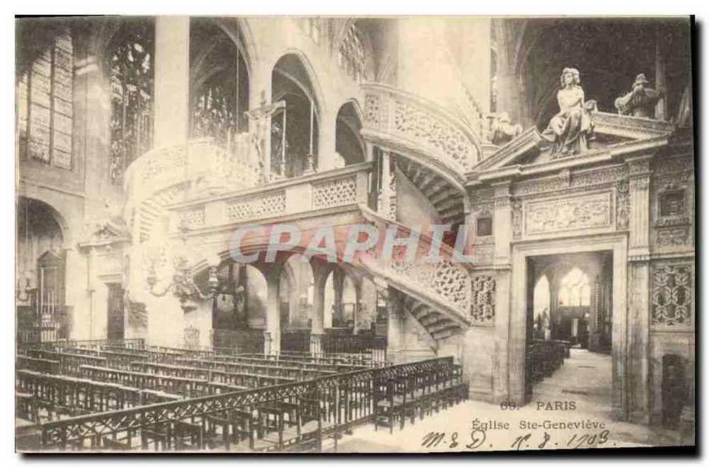 Igreja de Santa Geneviève — interior com escada espiral — M.&D. N.8.1709 - Frente