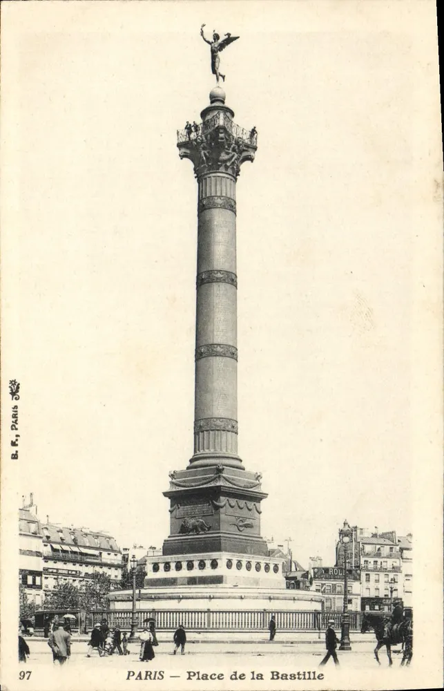 Paris — Praça da Bastilha — B. F. Paris 97 - Frente