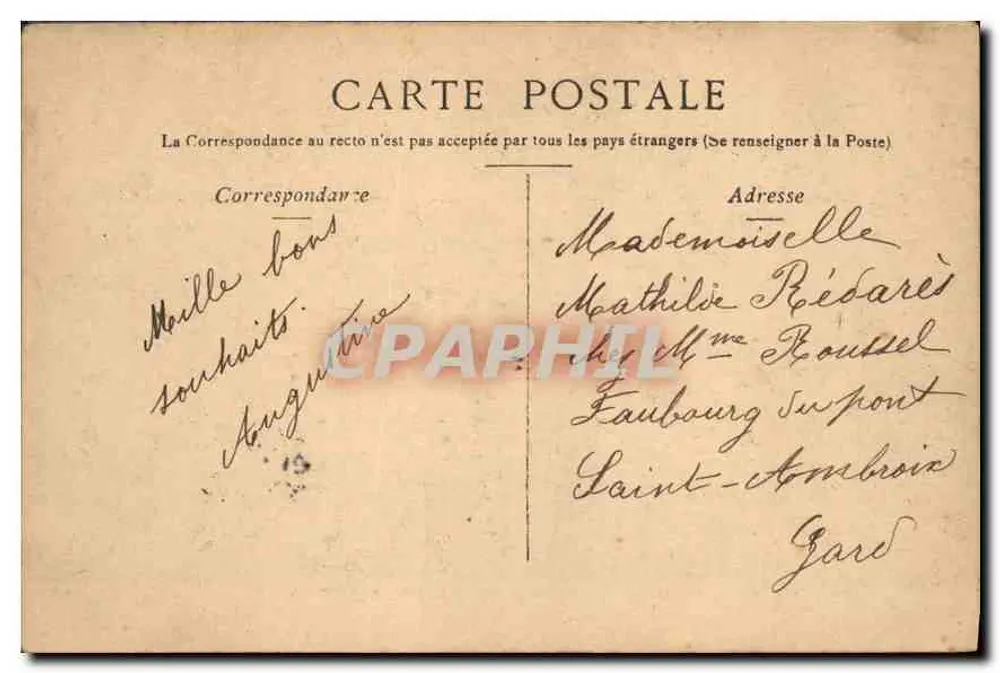 Paris - Boulevard & Porta Saint-Martin — editor não identificado, número de série não visível - Verso