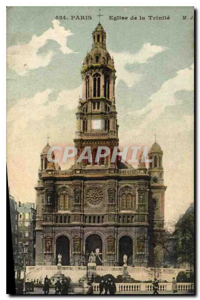 Paris — Igreja da Trindade — M. J. (editor) n° 524 - Frente