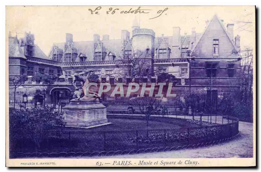 Museu e Praça de Cluny — Paris — Proclois C. Jeangette, n°63 - Frente