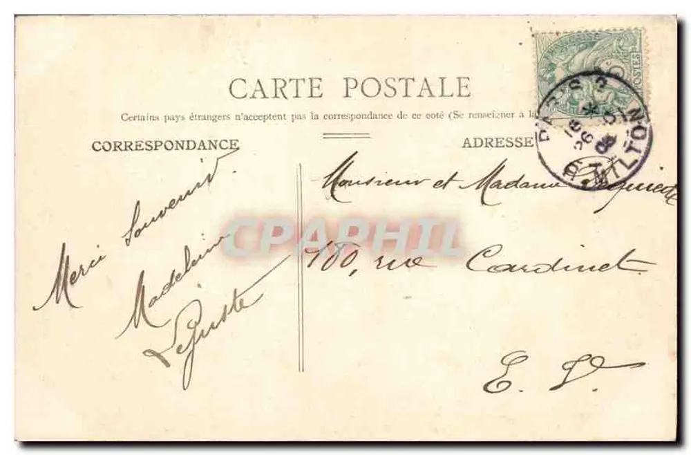 Museu e Praça de Cluny — Paris — Proclois C. Jeangette, n°63 - Verso