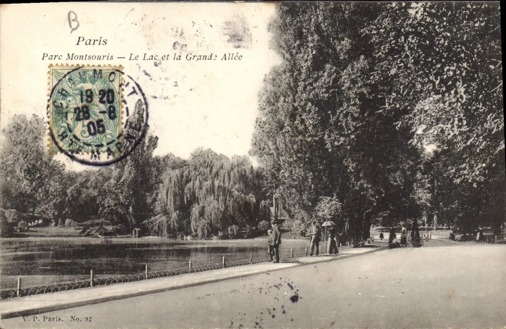 Paris — Parc Montsouris — Der See und die Grande Allée — V.P. Paris. Nr. 92 - Vorderseite