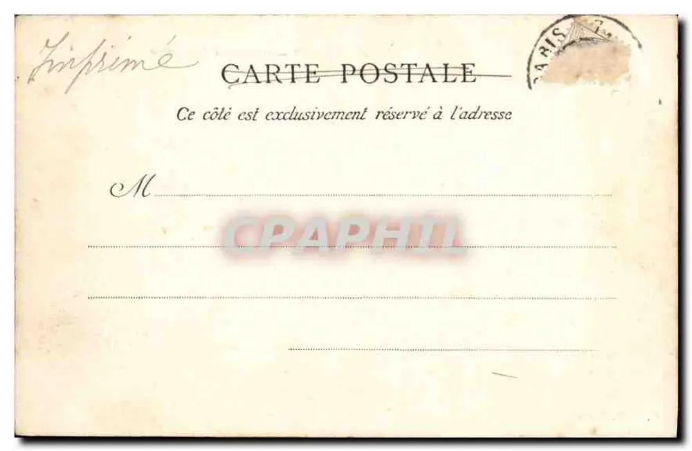 Paris — Ruínas da Bastilha — editor G. Dreyfus, n° 27 - Verso