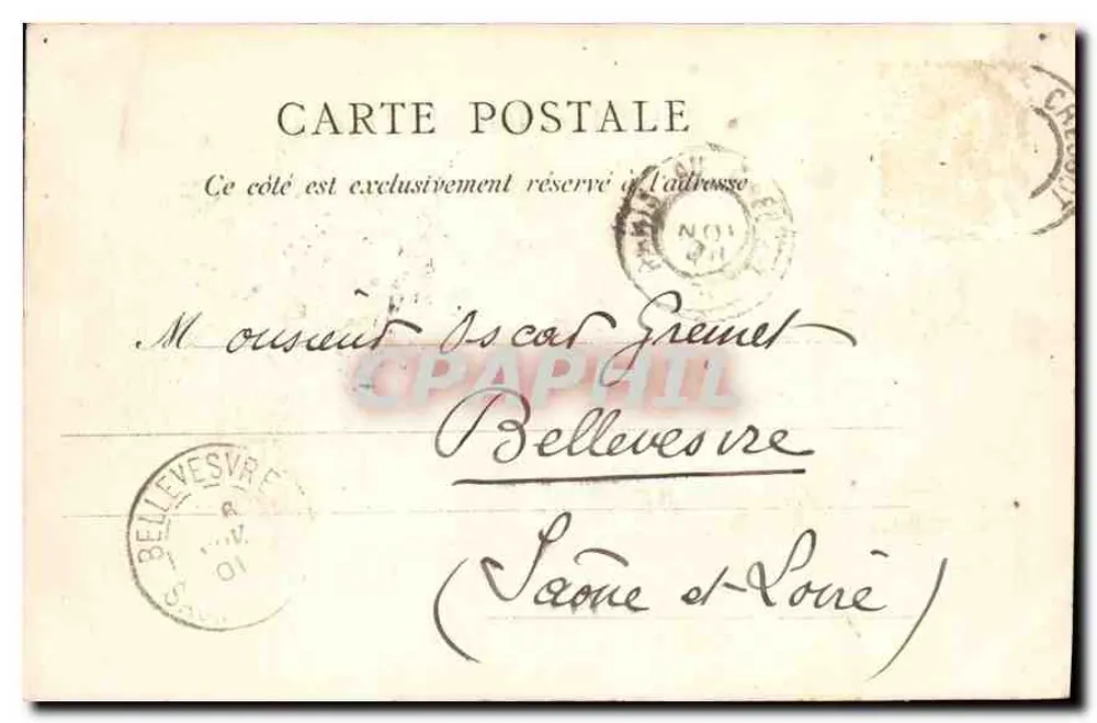 Paris - Museu de Cluny — estátua do homem e do leão — editor anônimo, n°25 - Verso