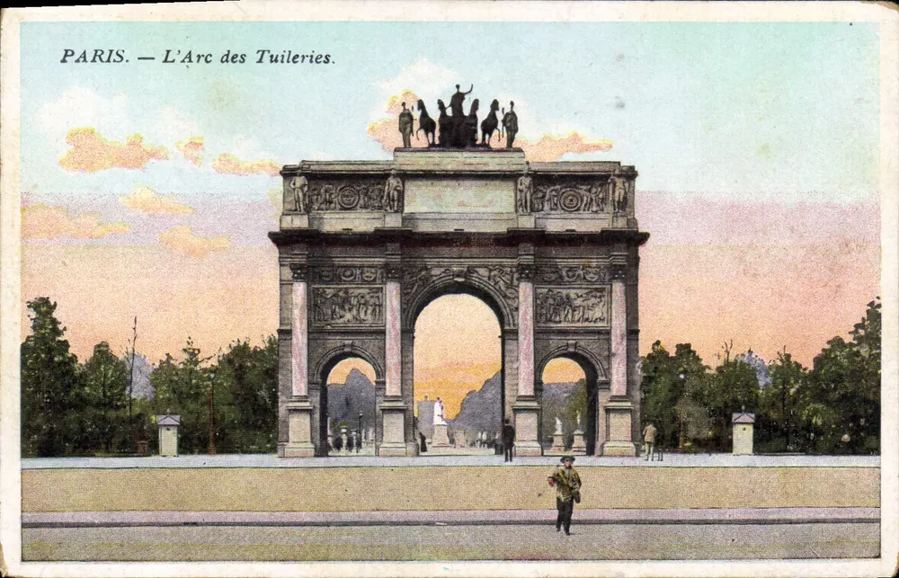 Parijs — De Arc de Triomf van de Tuileries — onbekende uitgever, serie-nummer niet zichtbaar - Voorkant