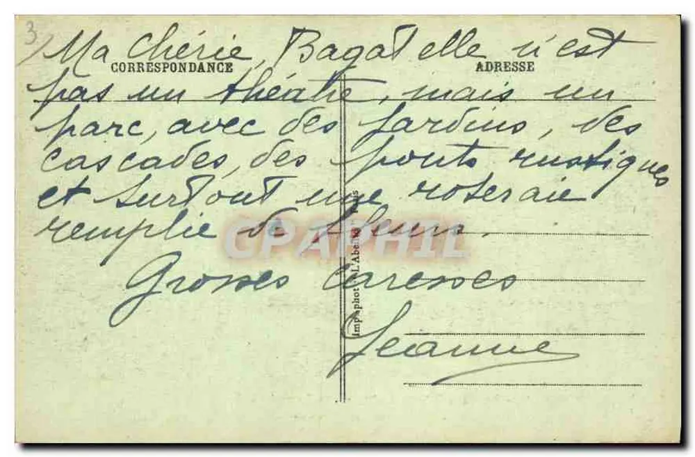 Bois de Boulogne - Die Rosenanlage von Bagatelle — L'Abelle, Paris, n°44 - Rückseite