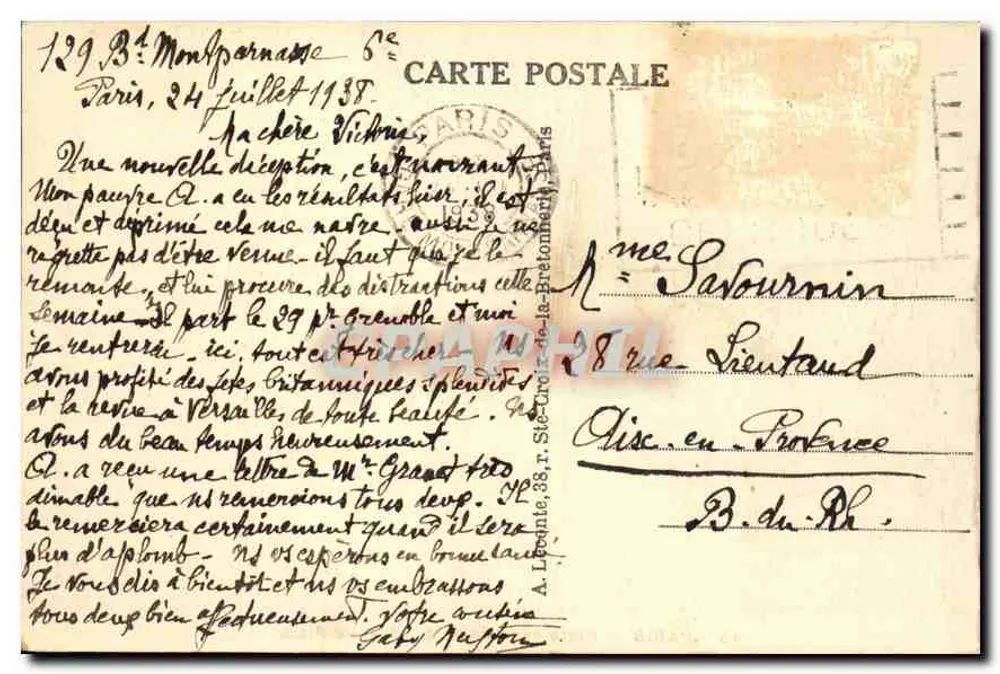 Place de la Bastille — Paris — editor desconhecido, n° 45 - Verso