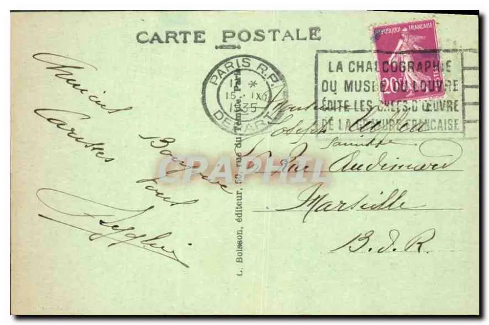 Dach der Invaliden — Paris — La Chalcographie du Musée du Louvre, Verlag - Rückseite