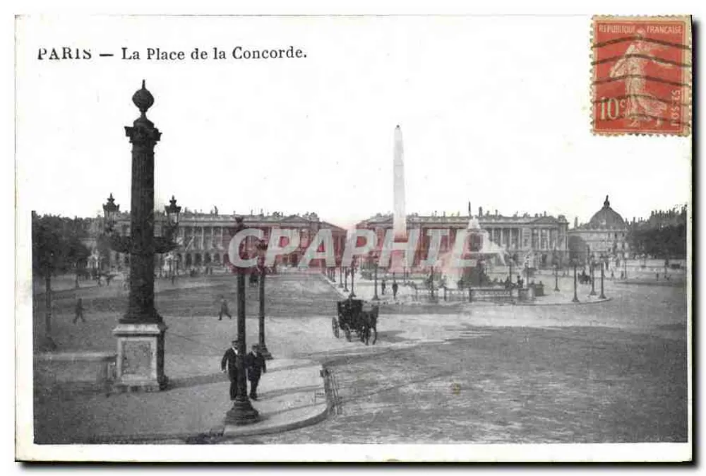 PARIS — A Praça da Concórdia. — Editor não visível, número de série ilegível. - Frente