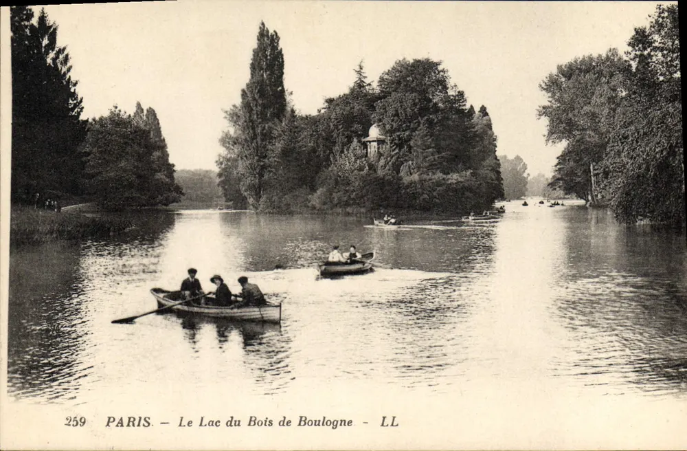 PARIS — Ansicht des Sees im Bois de Boulogne — LL - Vorderseite