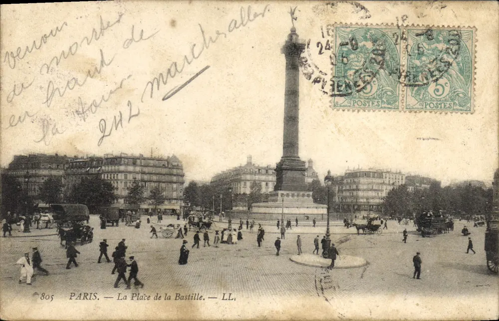Paris — A Praça da Bastilha — LL, n°805 - Frente