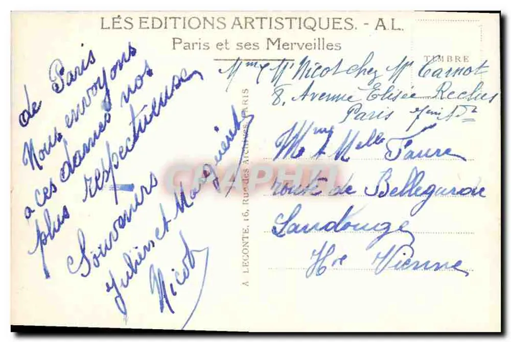 Parigi - La Camera dei Deputati — The Chamber of Deputies — Edizioni Artistiche A.L. - Verso