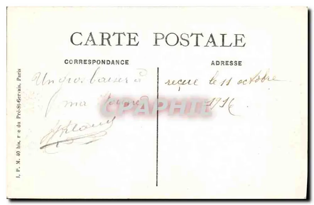 Paris — A Abside da Notre-Dame — Editor P. M. 40 bis, r. du Pré-Saint-Gervais, Paris - Verso