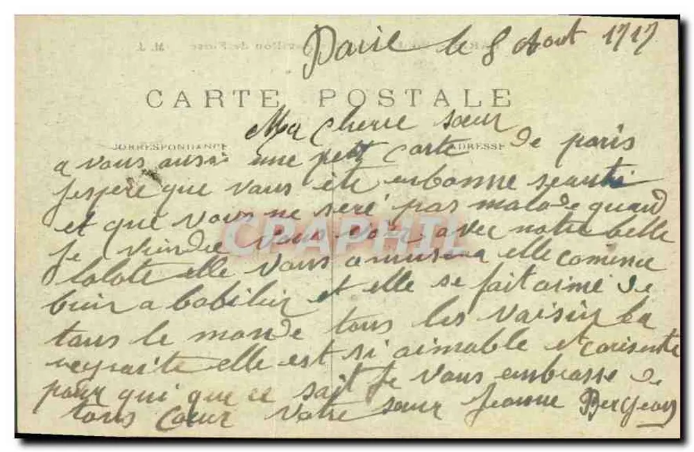 Paris — Ponte Real e o Pavilhão da Flor — M. J. - Verso
