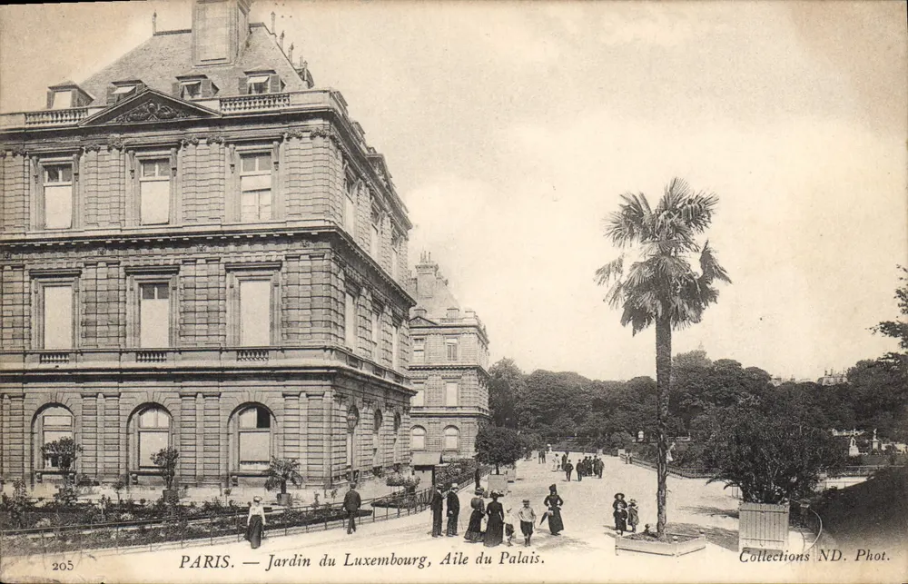 Luxemburger Garten, Flügel des Palastes — Paris — Sammlung ND. Foto n°205 - Vorderseite