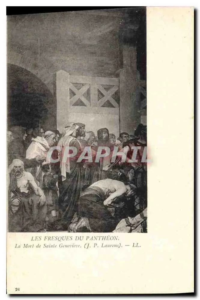 Die Fresken des Panthéon — Der Tod der Heiligen Geneviève — (J. P. Laurens) — LL. - Vorderseite