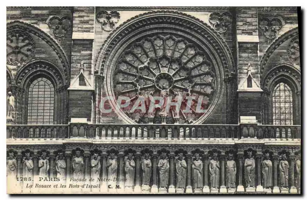 Paris — Fassade der Notre-Dame — Die Rose und die Könige Israels — C. M. - Vorderseite