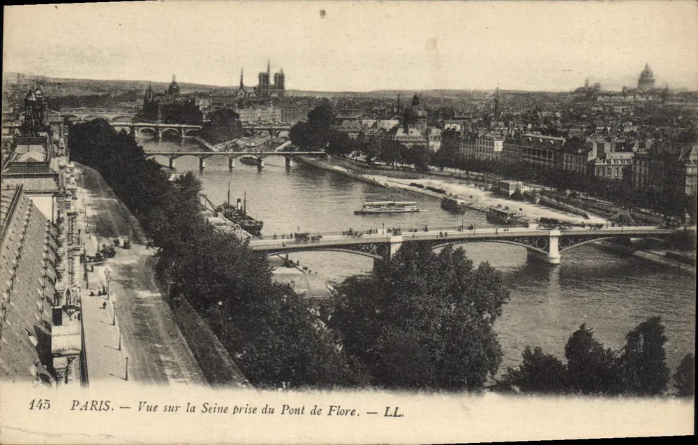 Paris — Ansicht der Seine vom Pont de Flore — LL. - Vorderseite