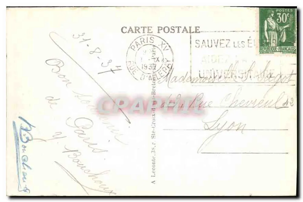 Paris - O Ponte Alexandre III - Graphphil 71 - Verso