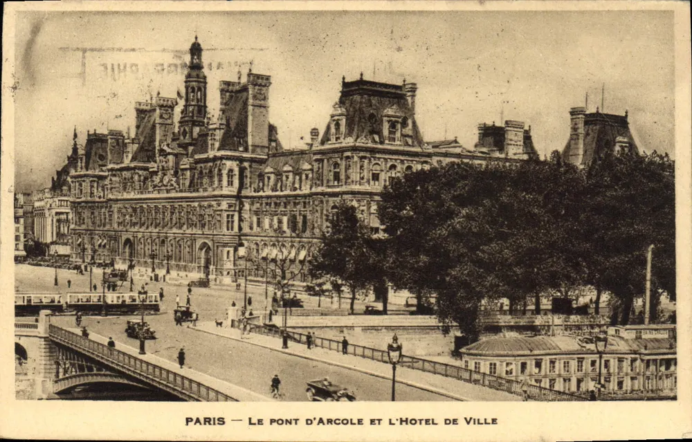 PARIS — Der Pont d'Arcole und das Rathaus — Verlag: La Gravure du Louvre - Vorderseite