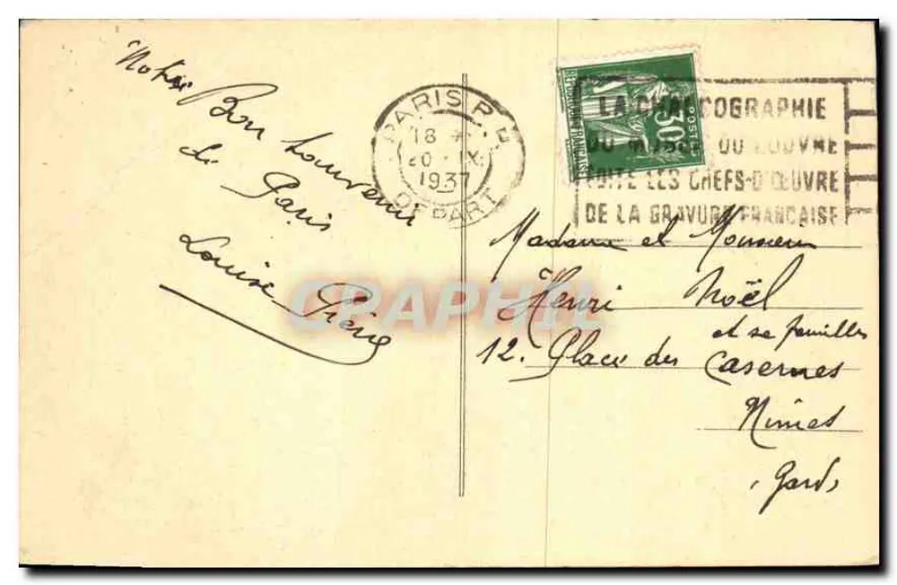 PARIS — Der Pont d'Arcole und das Rathaus — Verlag: La Gravure du Louvre - Rückseite