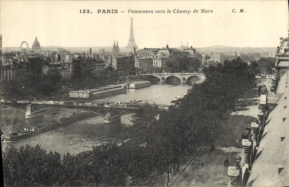 PARIS — Panorama in Richtung Champ de Mars — C.M. — n° 153 - Vorderseite