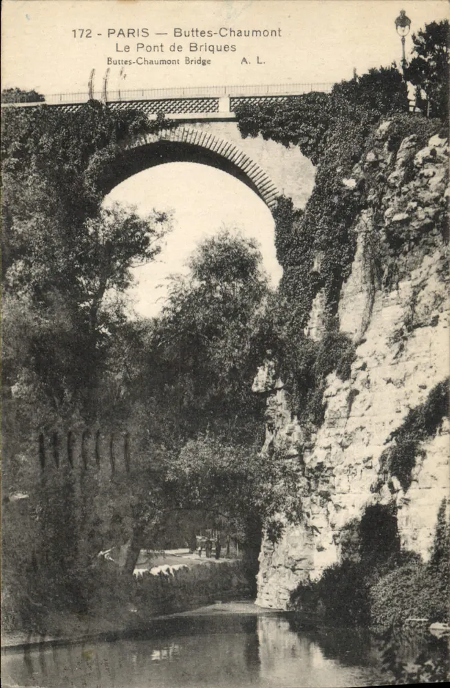 Paris — Buttes-Chaumont — O Ponte de Tijolos — A. L. — n° 172 - Frente