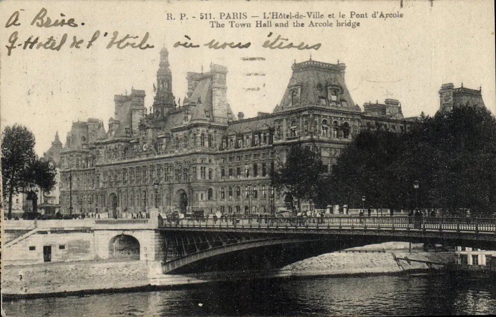 Paris — Rathaus und Pont d'Arcole — R.P. - 511 - Vorderseite