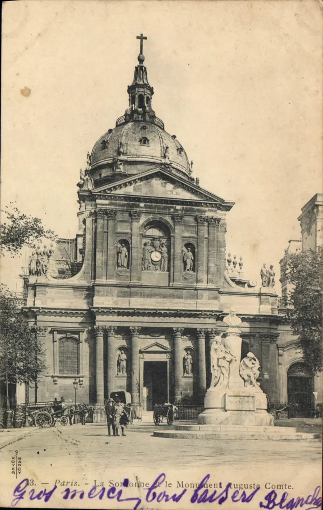 Paris — A Sorbonne e o Monumento a Auguste Comte — Editor Nécula, n° 43 - Frente