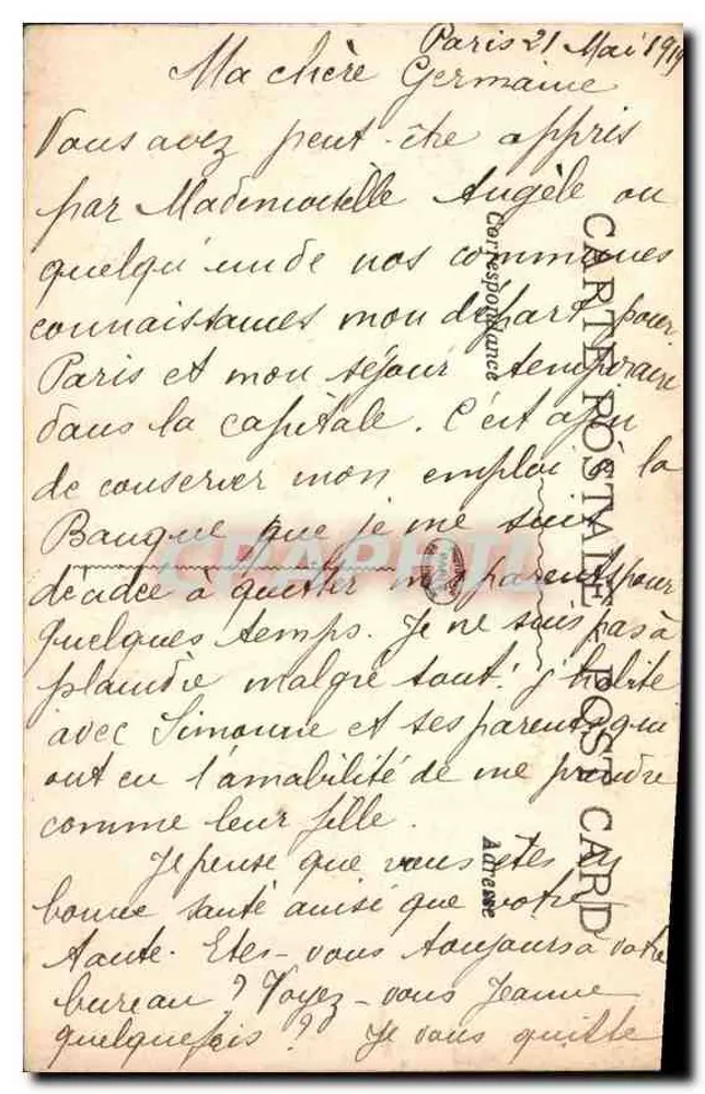 Paris — Bronzebrunnen der Place de la Concorde — Verlag V. Bernard, n°10 - Rückseite