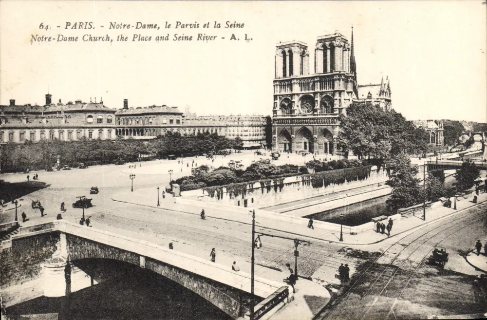 Paris - Notre-Dame, der Parvis und die Seine — A. L. - Vorderseite