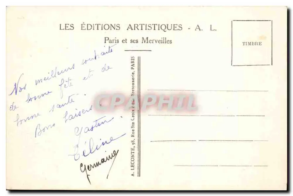 Paris - Notre-Dame, der Parvis und die Seine — A. L. - Rückseite
