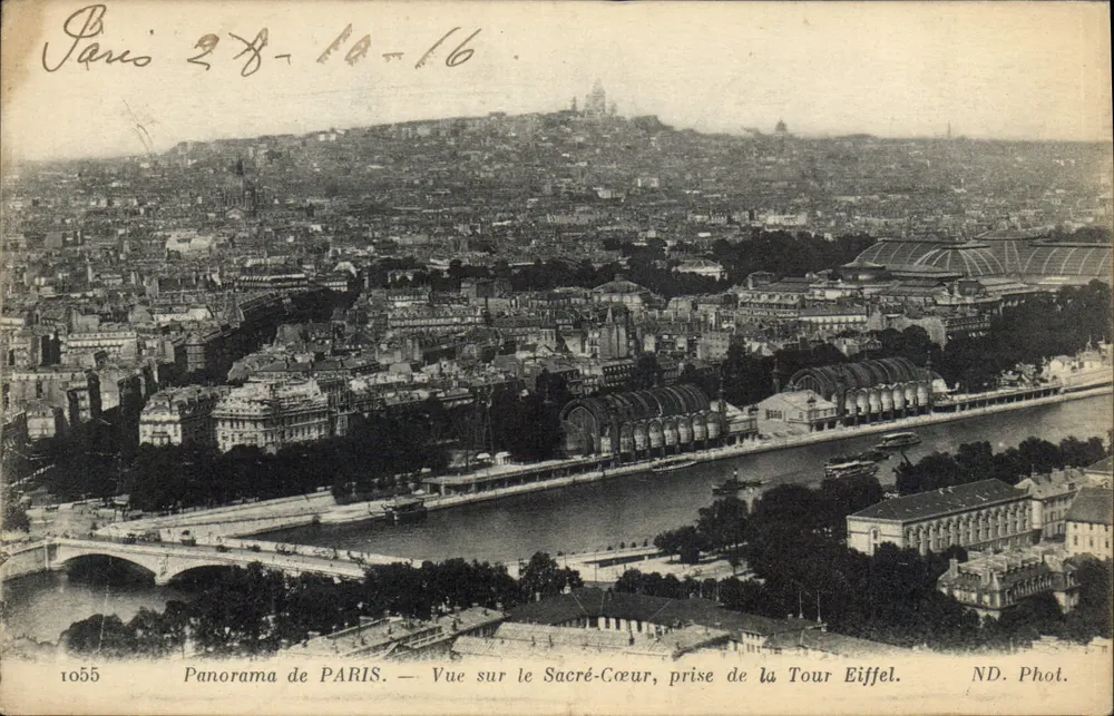 Panorama von PARIS — Ansicht des Sacré-Cœur, aufgenommen von der Eiffelturm — ND. Foto-Nr. 1055 - Vorderseite