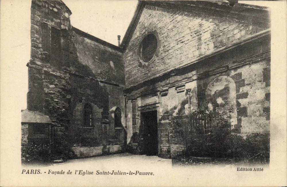 Paris - Fassade der Kirche Saint-Julien-le-Pauvre — Edition Attié - Vorderseite