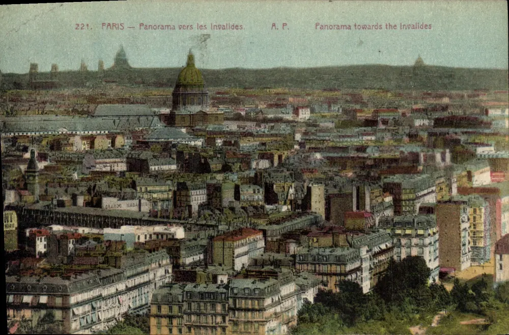 PARIS — Panorama em direção aos Invalides — A.P. — n°221 - Frente