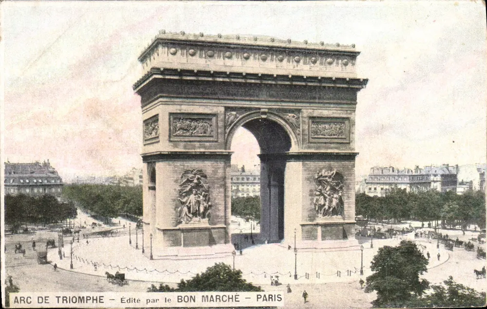 Arco do Triunfo — Paris — Editado pelo Bon Marché - Frente