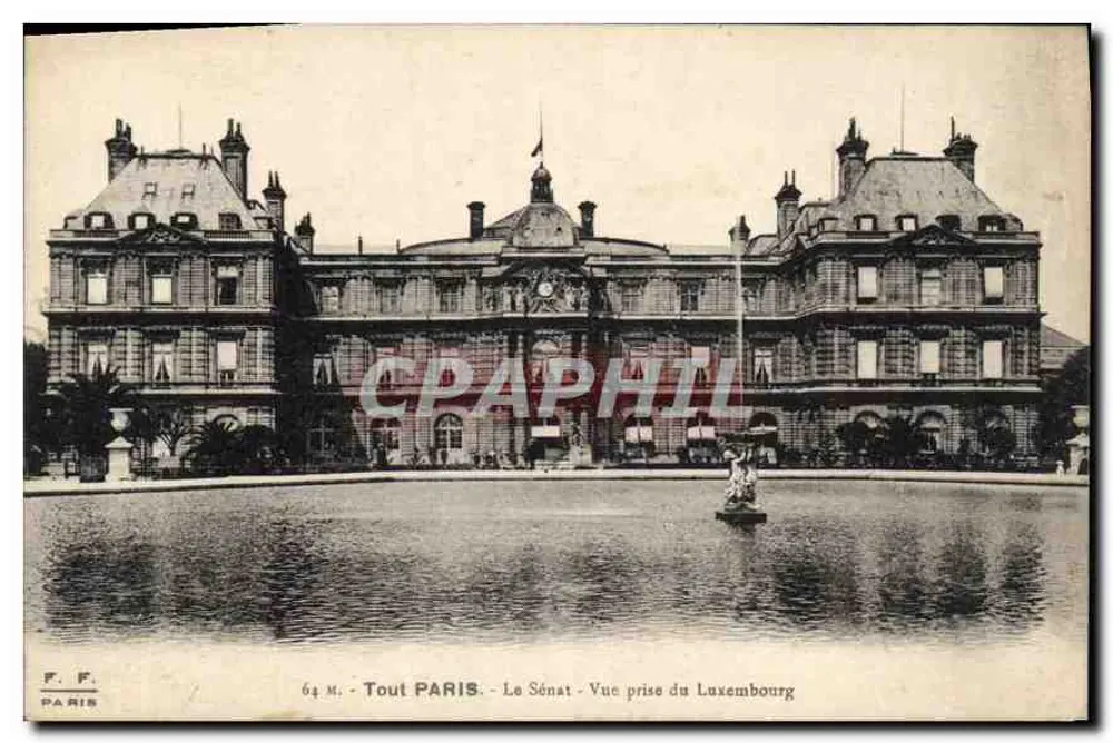 Der Senat - Ansicht vom Luxembourg — F. F. Paris, Nr. 64 M - Vorderseite