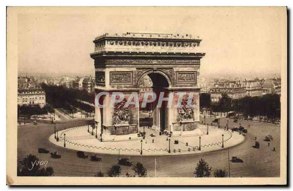 Paris — Arc de Triomphe und Place de l'Étoile — Yvon, Serie-6 N° 104 - Vorderseite