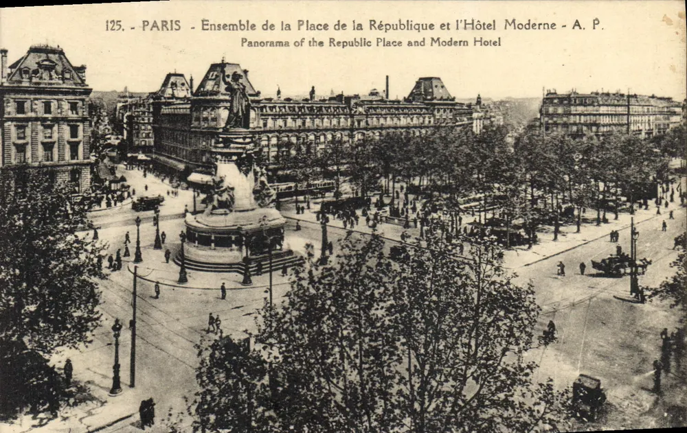 Paris - Ensemble der Place de la République und das Moderne Hotel - A.P. - Vorderseite
