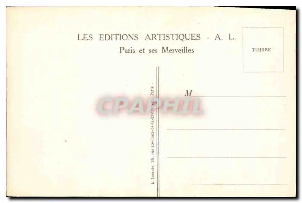 Paris — O Hôtel-de-Ville — The Town-Hall — A. L. - Verso