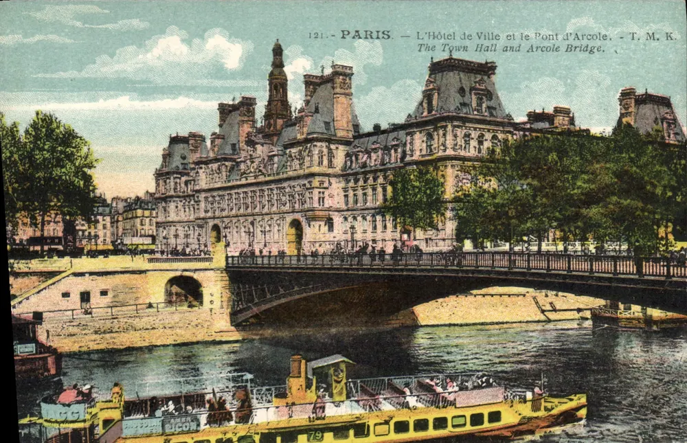 Paris — Das Rathaus und der Pont d'Arcole — T. M. K. Nr. 121 - Vorderseite