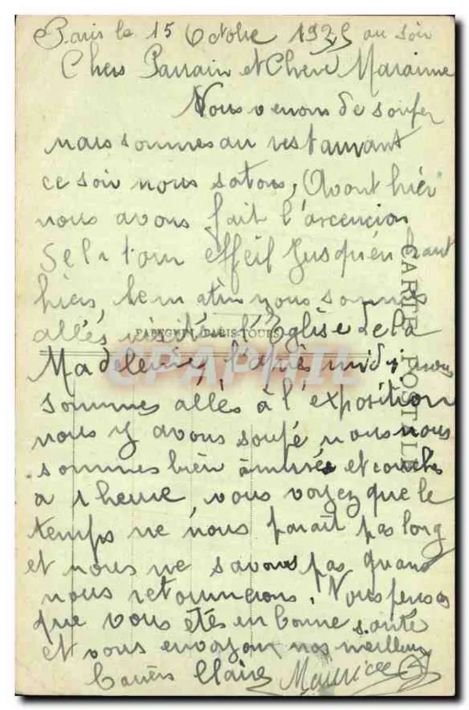 Paris - A Colunata do Louvre — A.P. — n°399 - Verso